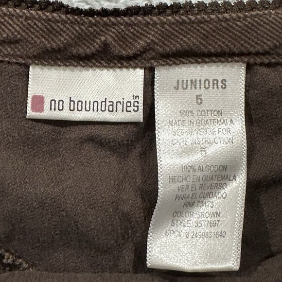 No Boundaries NOBO Skirt Juniors 5 Brown Denim Zip Mini Academia Schoolgirl - Picture 2 of 8